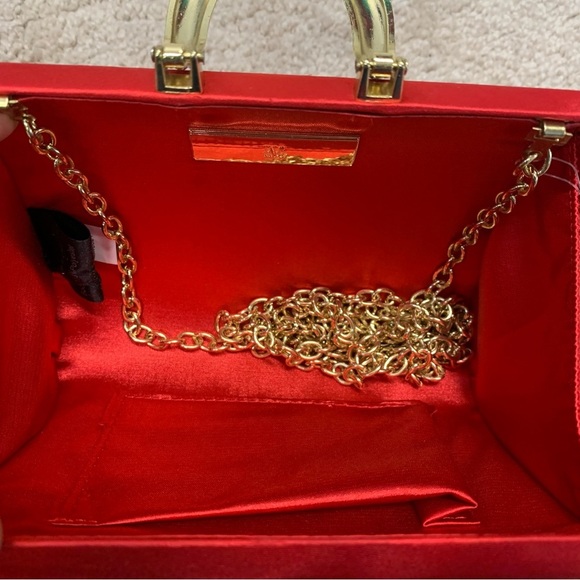 INC International Concepts Red Clutch with Silver Accent - Picture 8 of 14